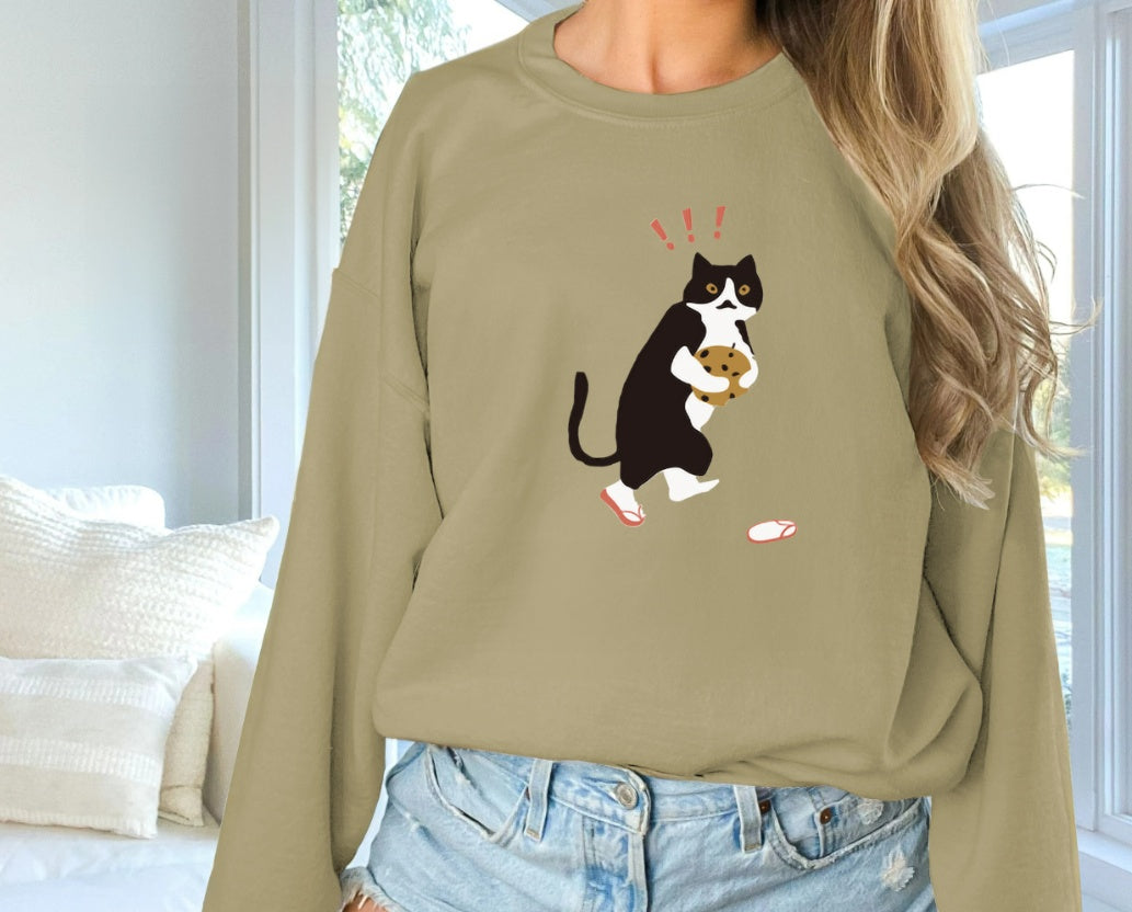 Sudadera de manga larga con estampado de color liso de moda para mujer
