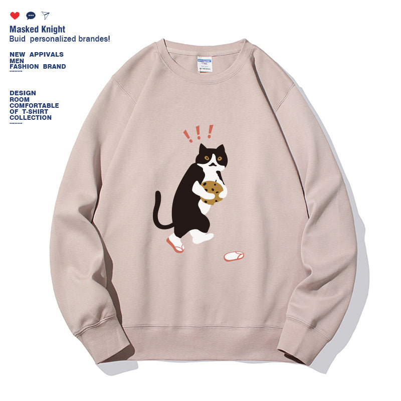 Sudadera de manga larga con estampado de color liso de moda para mujer