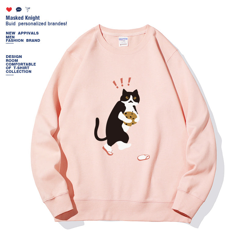 Sudadera de manga larga con estampado de color liso de moda para mujer