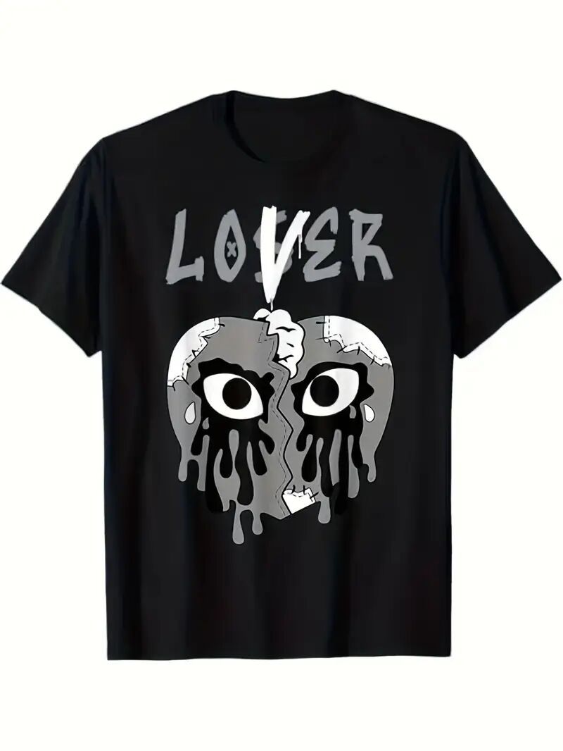 Broken Heart Printed Short Sleeved Shirt