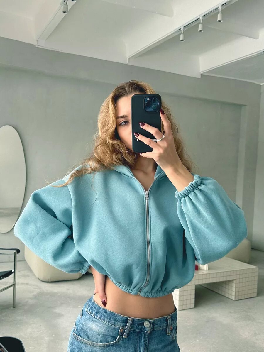 Sudadera con capucha de color liso para mujer, estilo casual, estilo europeo y americano