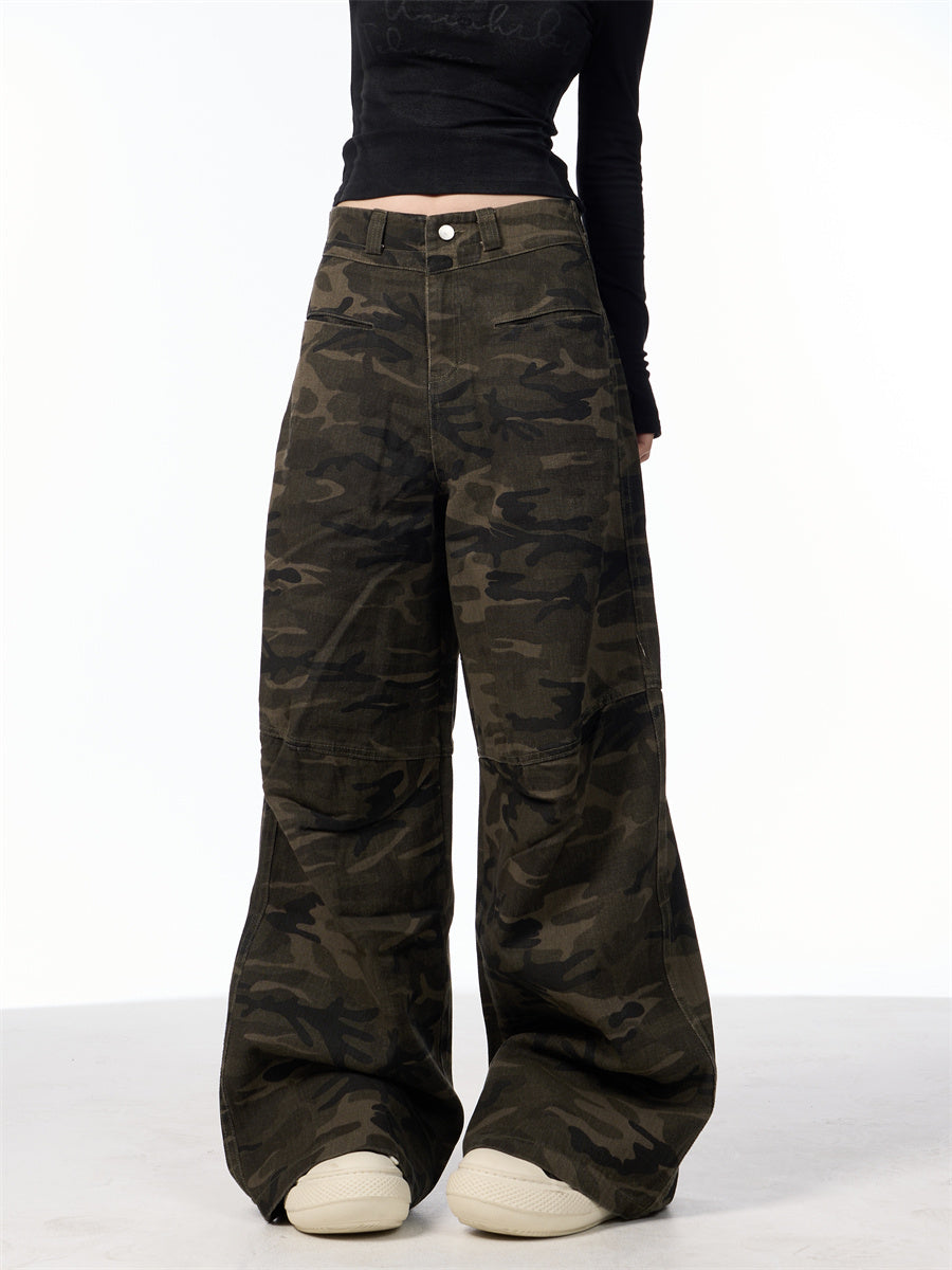 Camouflage Jeans High Waist Exercise Casual Pants