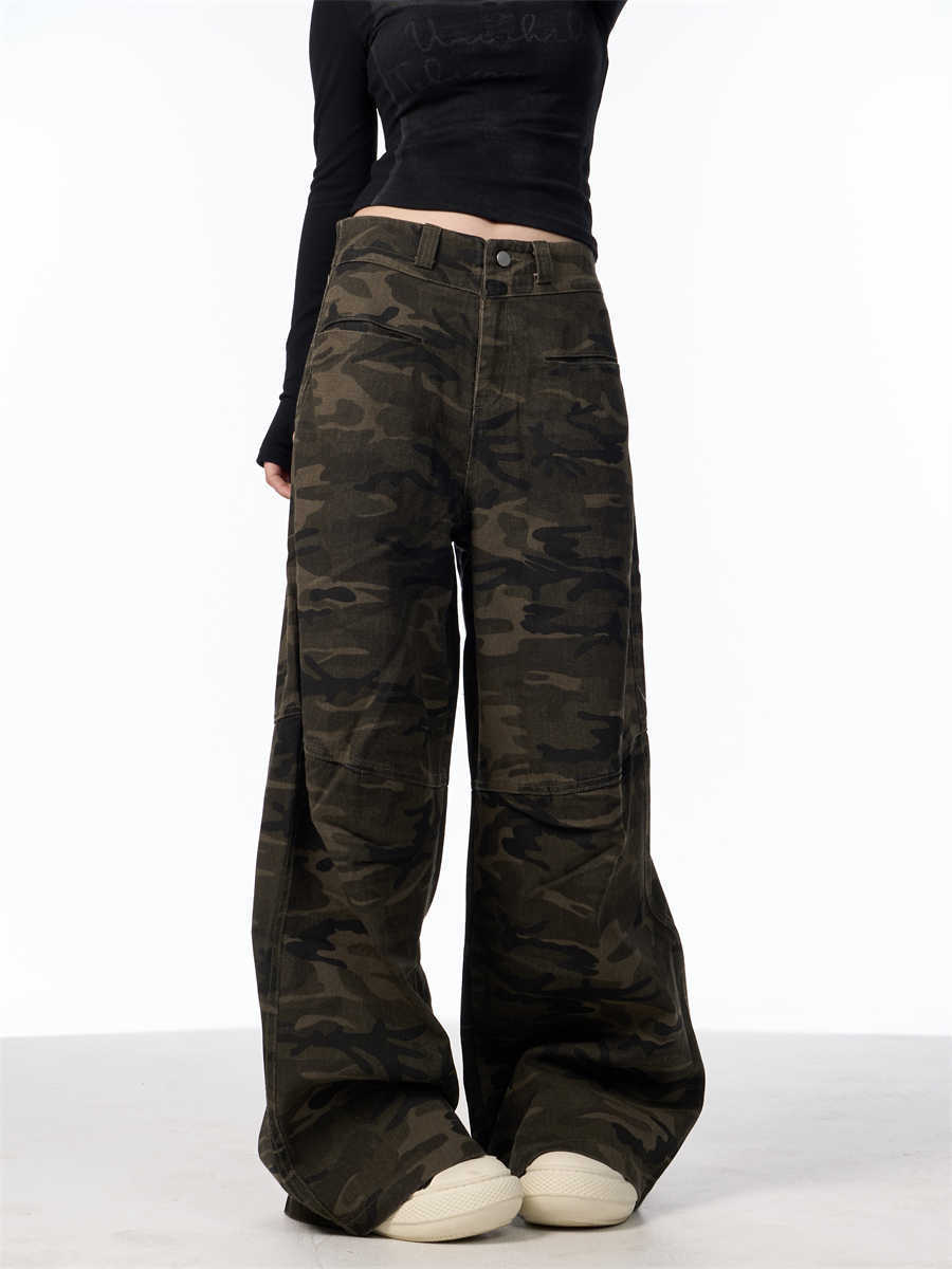 Camouflage Jeans High Waist Exercise Casual Pants