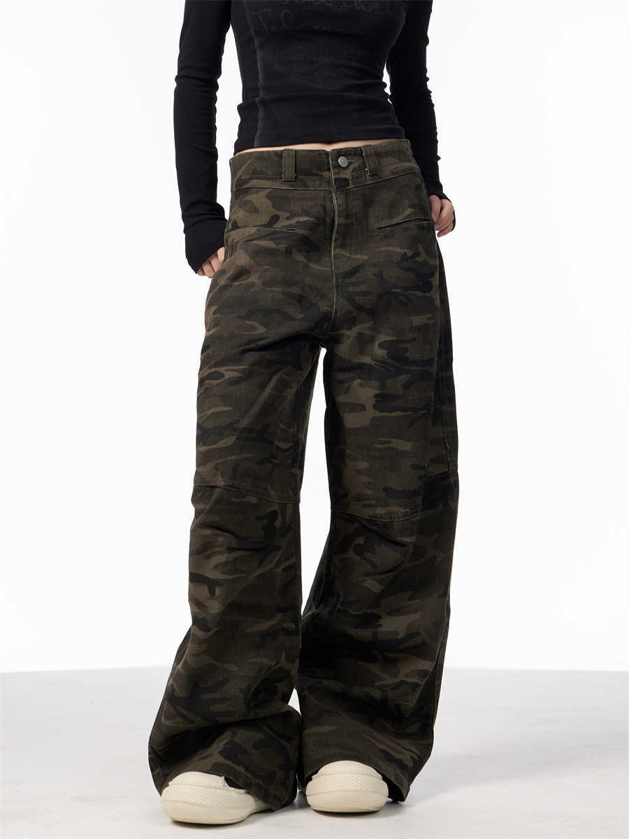 Camouflage Jeans High Waist Exercise Casual Pants
