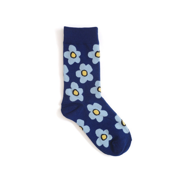 Cute cartoon flower socks cotton girl in stockings