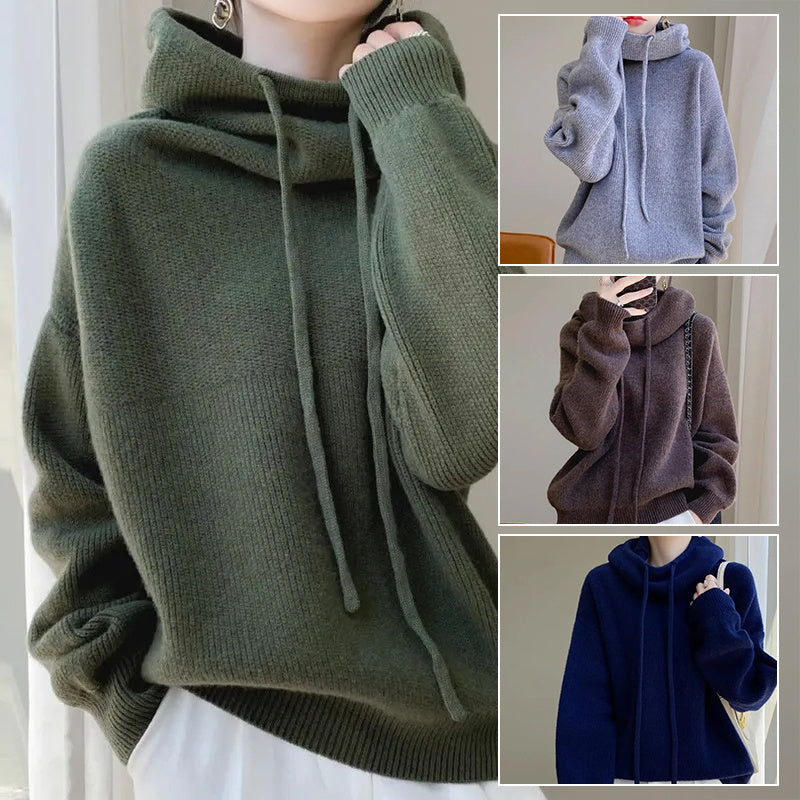 Suéter de mujer grueso estilo perezoso que combina con todo, suéter informal cálido de manga larga para otoño e invierno para mujer