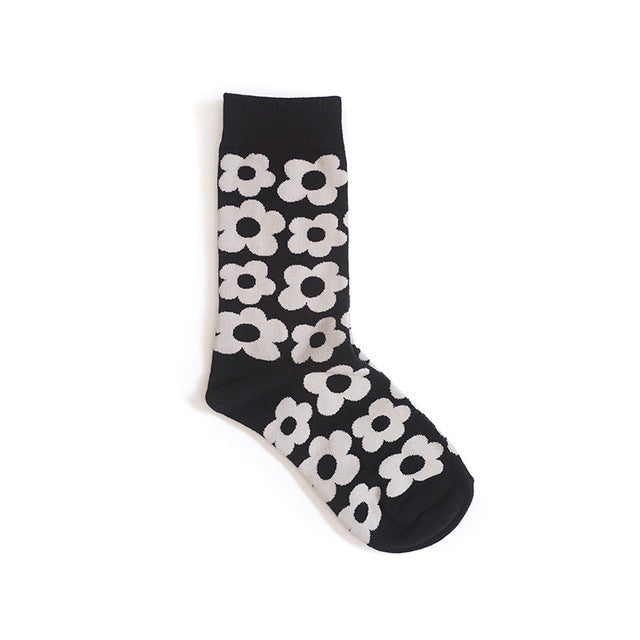 Cute cartoon flower socks cotton girl in stockings