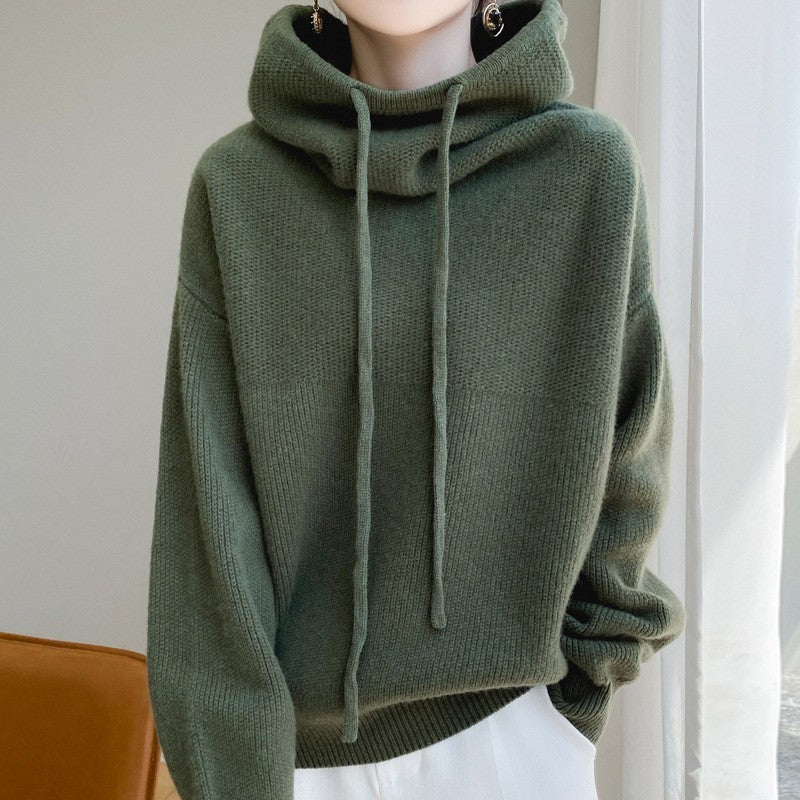 Suéter de mujer grueso estilo perezoso que combina con todo, suéter informal cálido de manga larga para otoño e invierno para mujer