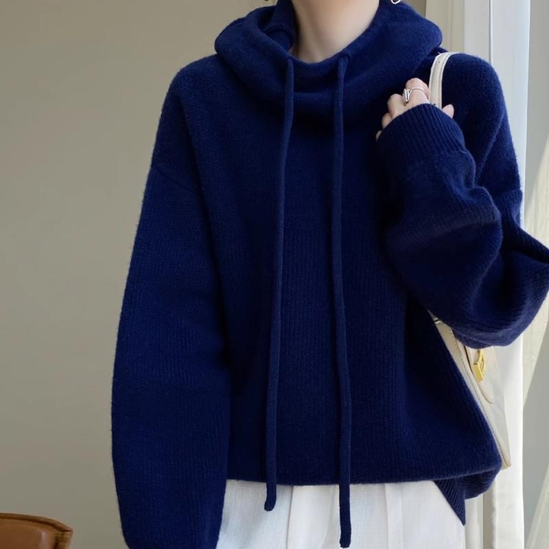 Suéter de mujer grueso estilo perezoso que combina con todo, suéter informal cálido de manga larga para otoño e invierno para mujer