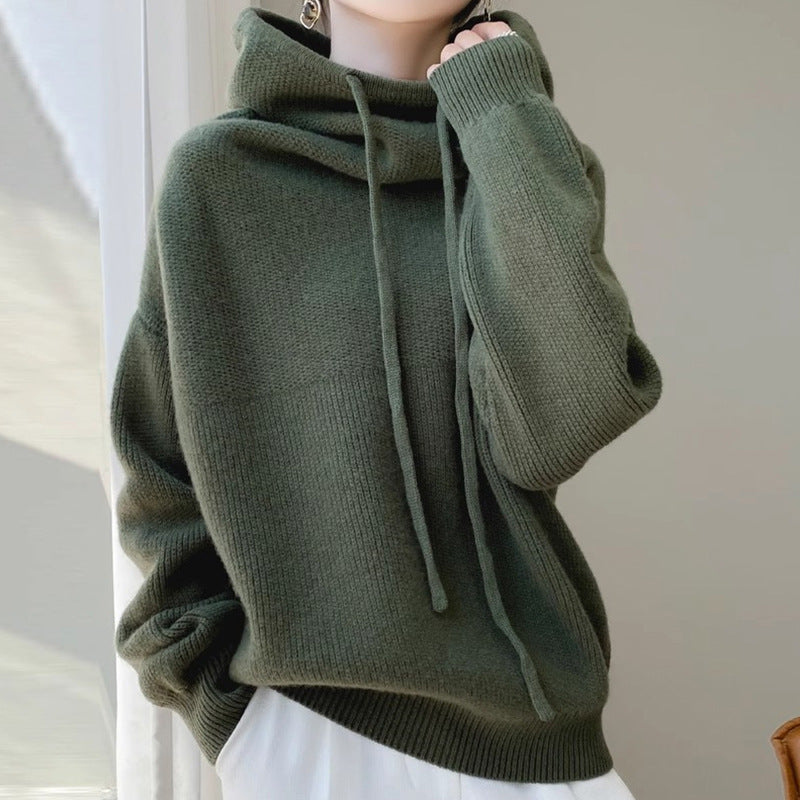Suéter de mujer grueso estilo perezoso que combina con todo, suéter informal cálido de manga larga para otoño e invierno para mujer