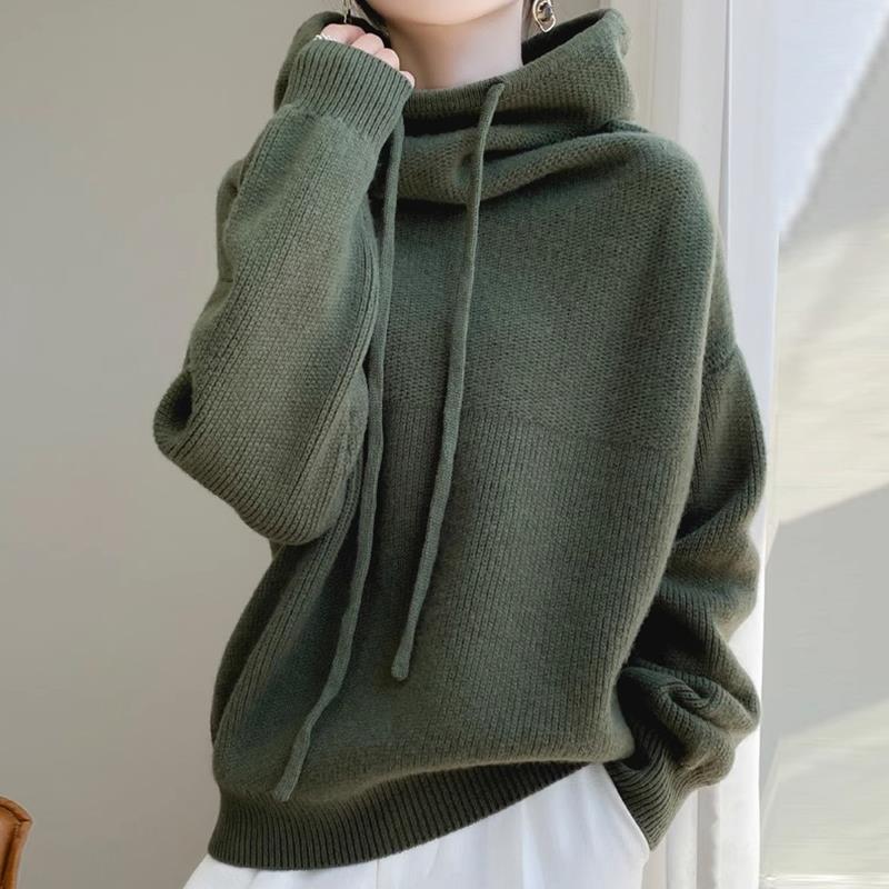 Suéter de mujer grueso estilo perezoso que combina con todo, suéter informal cálido de manga larga para otoño e invierno para mujer